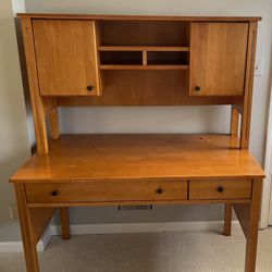 Wood Desk With Hutch