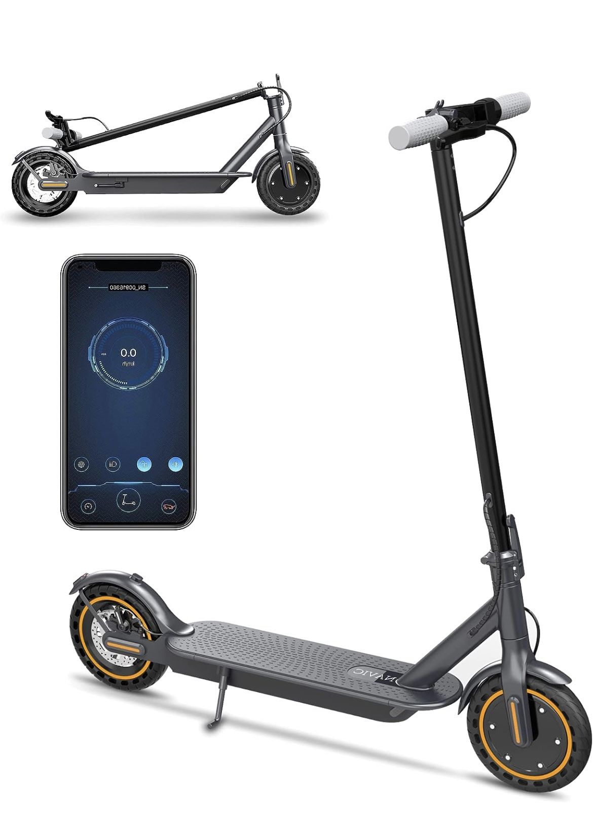 350W Motor, Max 21 Miles Long Range, 19Mph Top Speed, 8.5" Tires, Portable Folding Commuting Electric Scooter Adults with Dual Braking System and App 