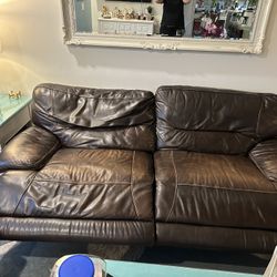 Brown Leather Recliner Couch And Recliner Chair