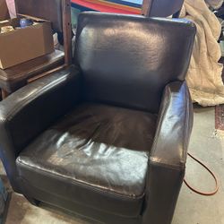 Chocolate Brown Leather Arm Chair