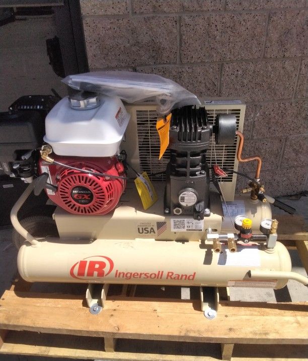 Ingersoll Rand Reciprocating 8 Gal. 135 Max PSI , 5.5 HP Honda Portable Gas Wheelbarrow Air Compressor