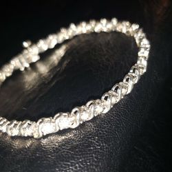 Sterling silver cubic zirconia tennis bracelet