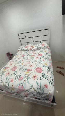 Bed with mattress