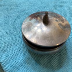 Cartier Sterling Silver Round Jewelry Case