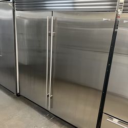 SUB ZERO 72”WIDE BUILT IN STAINLESS STEEL REFRIGERATOR/FREEZER SET 
