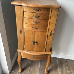 Vintage Jewelry  Armoire Wood 