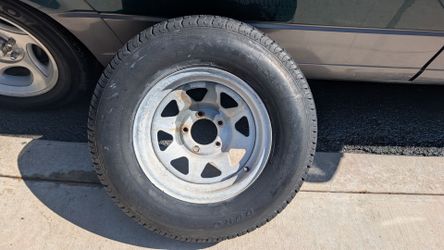 Trailer spare tire & wheel 14" roller galvanized rim 5x4.5