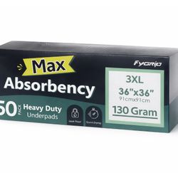 FyGrip 3XL Heavy Duty Underpads 36x36 – 50 Pack (New, Sealed) 