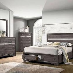 Brand New Elegant Wood Queen Size Bed Set 