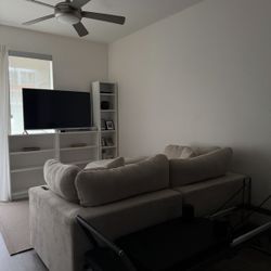 Light Cream Cloud Dupe Sofa With Ottoman 