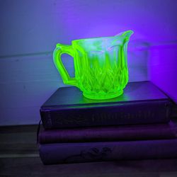 Vintage Uranium Glass Creamer 