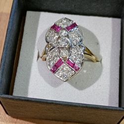1920 French Ruby & Diamond Ring (Vintage)