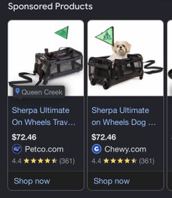 Sherpa Ultimate pet carrier on wheels
