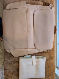 New Tan Faux Leather Mommy Backpack