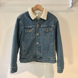 American Apparel Sherpa Lined Denim Jacket Size XS
