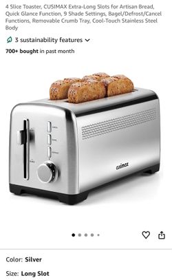 Extra long 4 Slice Toaster