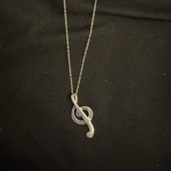 Sterling Silver Music Note Necklace