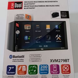 Dual Electronics XVM279BT 7 inch Double DIN Car Stereo with LED Touch Screen, Bluetooth, New in box