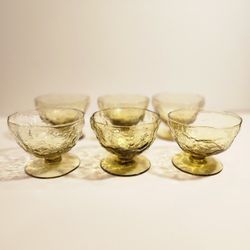 Morgantown Crinkle Glass Sherbet Parfait Glasses Set Of 6