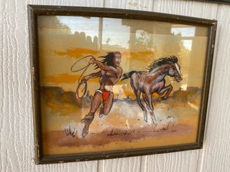 Old framed Native American picture