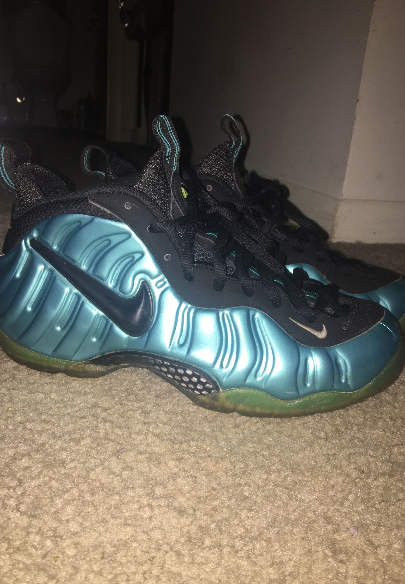 Electric blue foams size 9