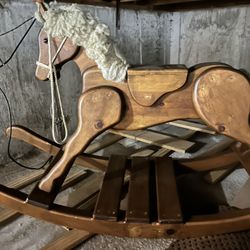 3 Ft Handmade Solid Rocking Horse.  Like New 
