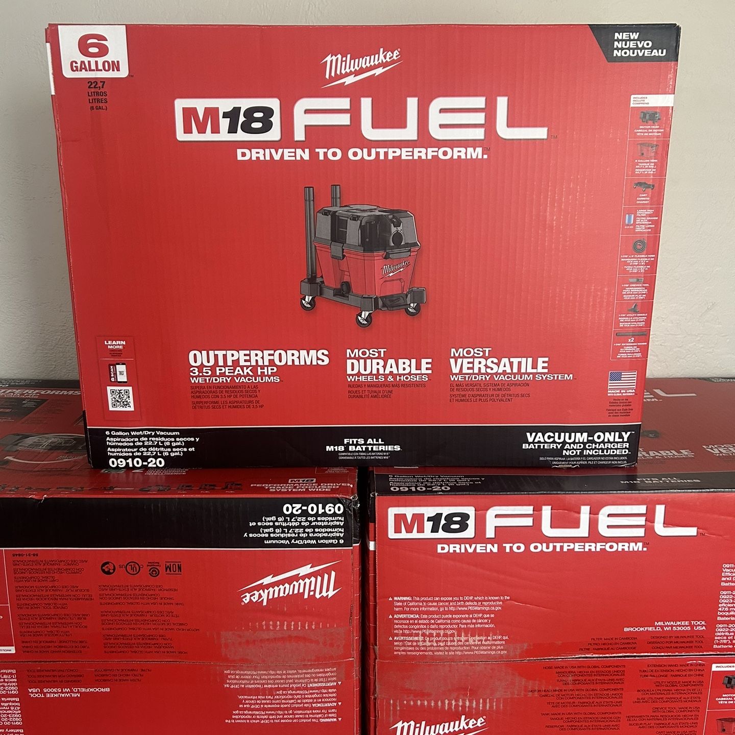 Milwaukee Shop Vacuum 6 Gallon Wet/ Dry Brand New Cordless