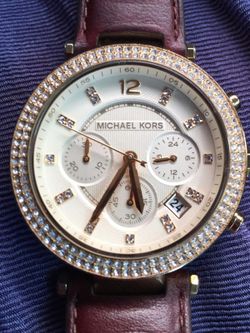 Michael Kors Dark Tan Leather Chronograph Watch