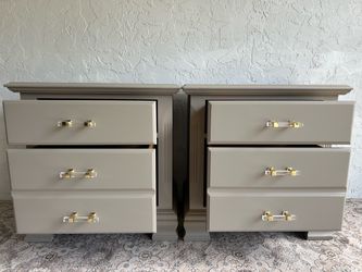 refinished pair of nightstands versatile neutral finish