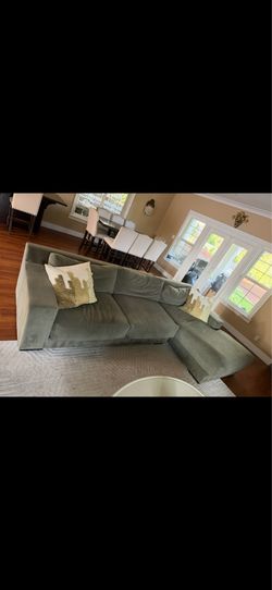 West Elm sectional and two side chairs