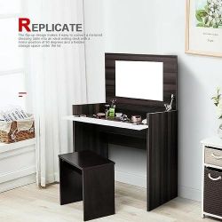 
New Convertible Vanity Table Makeup Desk with Flip-up Mirror & Hidden Storage