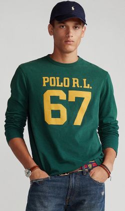 NWOT Ralph Lauren Polo Custom Slim Fit Jersey Graphic Long Sleeve Shirt Men’s L