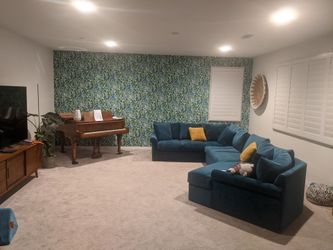 Beautiful Turquoise Couch with pull out bed