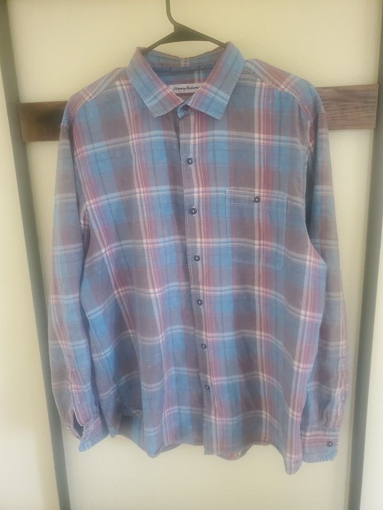 Tommy Bahama Button Plaid Shirt New