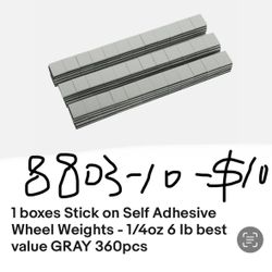 1 boxes Stick on Self Adhesive Wheel Weights - 1/4oz 6 Ib best value GRAY 360pcs