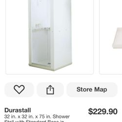 Durastall 32 in. x 32 in. x 75 in. Shower Stall with Standard Base in White