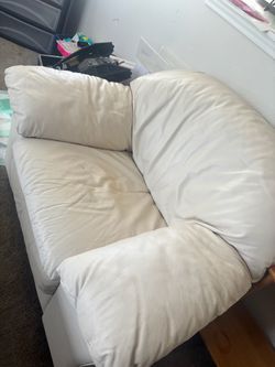 White Fabric Two-Seater Sofa
