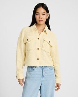 Express yellow cropped shacket