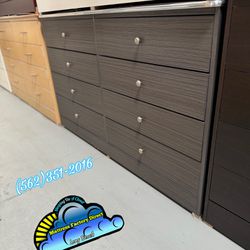 New Modern Grey 8 Drawer Dresser With Silver Trim Assembled 