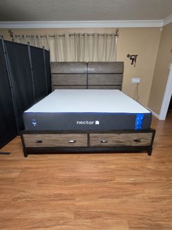 King Size Bed Frame with mattress