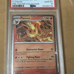Flareon Holo Prismatic Evolutions Poster Collection Black Star Promo 167 PSA 10