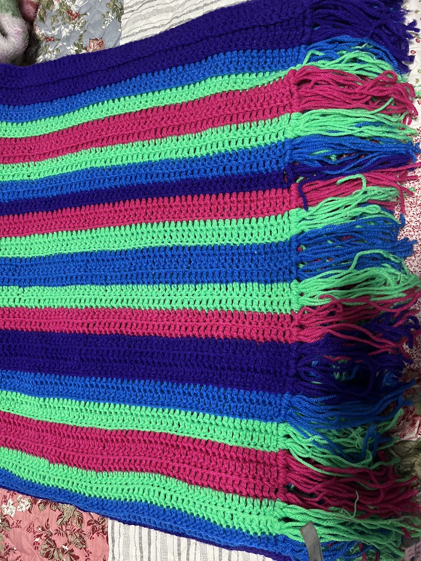 Brand New Hand Made Crochet Blanket 82 Inches Long And 52 Wide