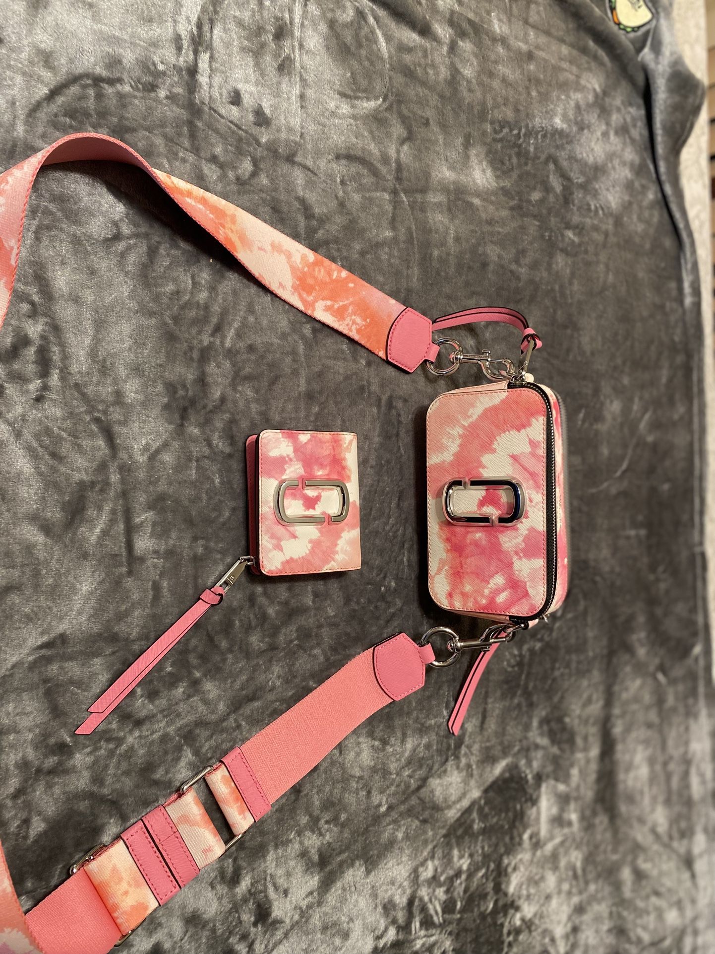 Marc Jacobs Pink Cross Body Bag With Matching Wallet
