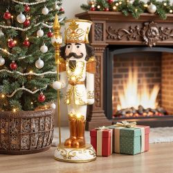 Christmas Soldier Nutcracker Holiday Decor with Wreath, 3FT ，HD2614-3FT