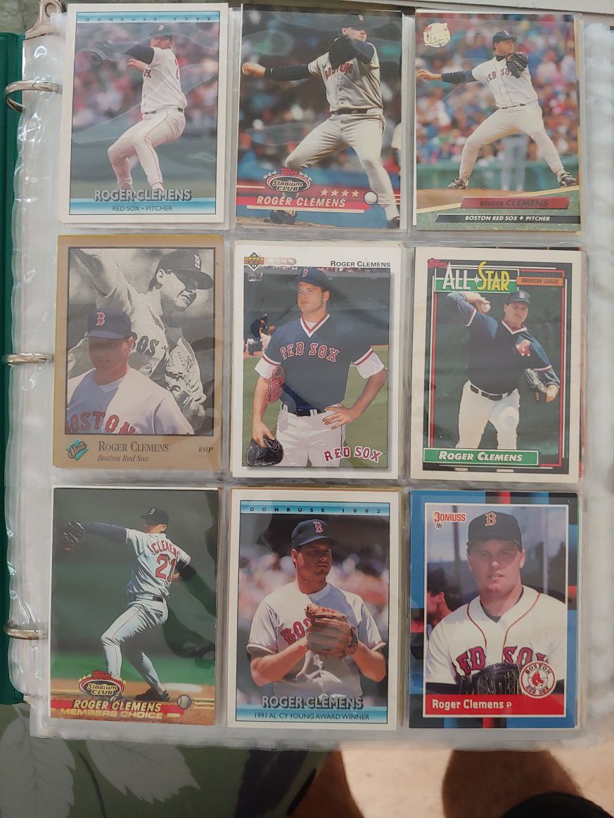 Binder full of Roger Clemens baseball 174 cards