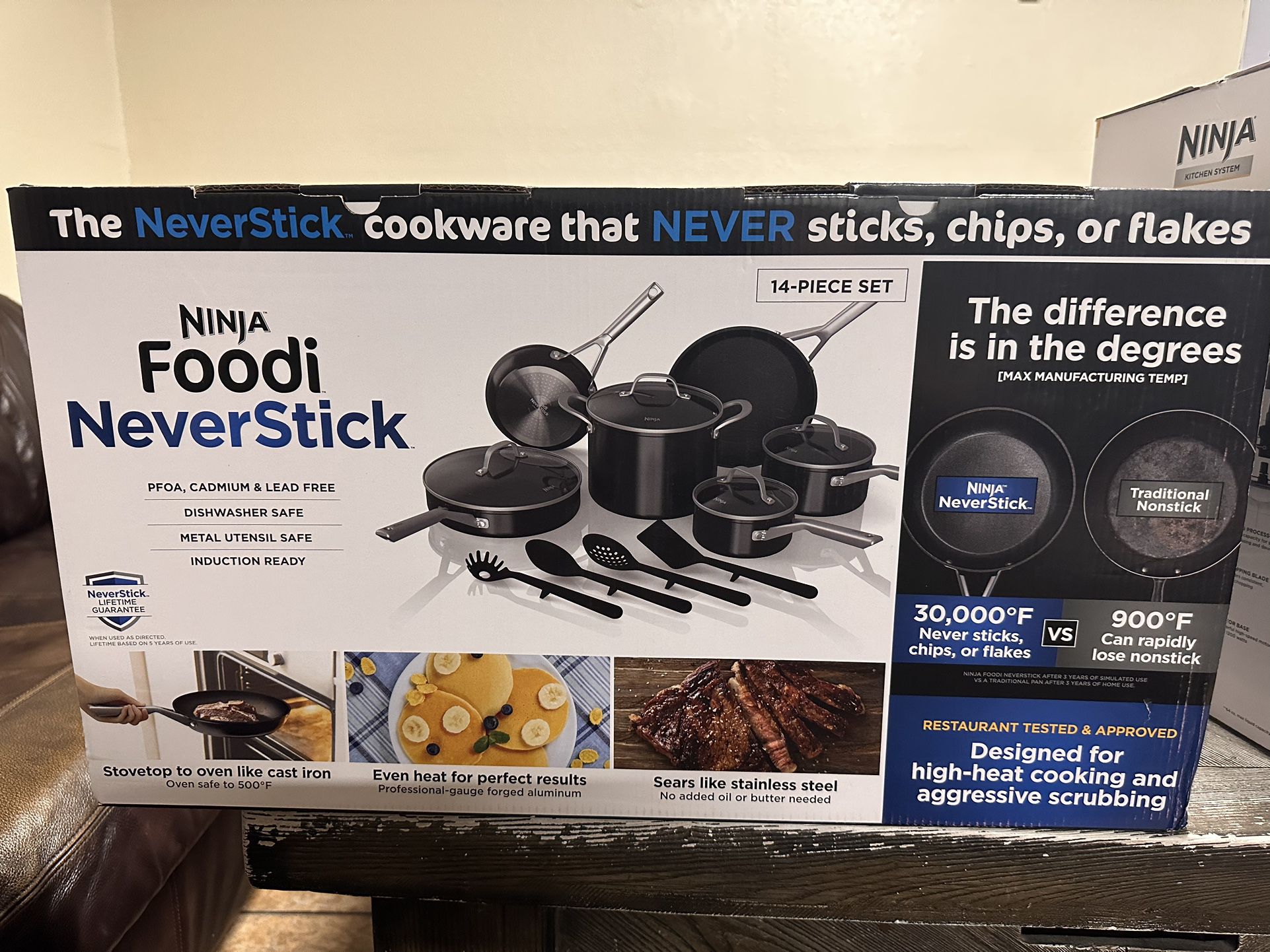 Ninja Foodi NeverStick 14-Piece Cookware Set, guaranteed to never