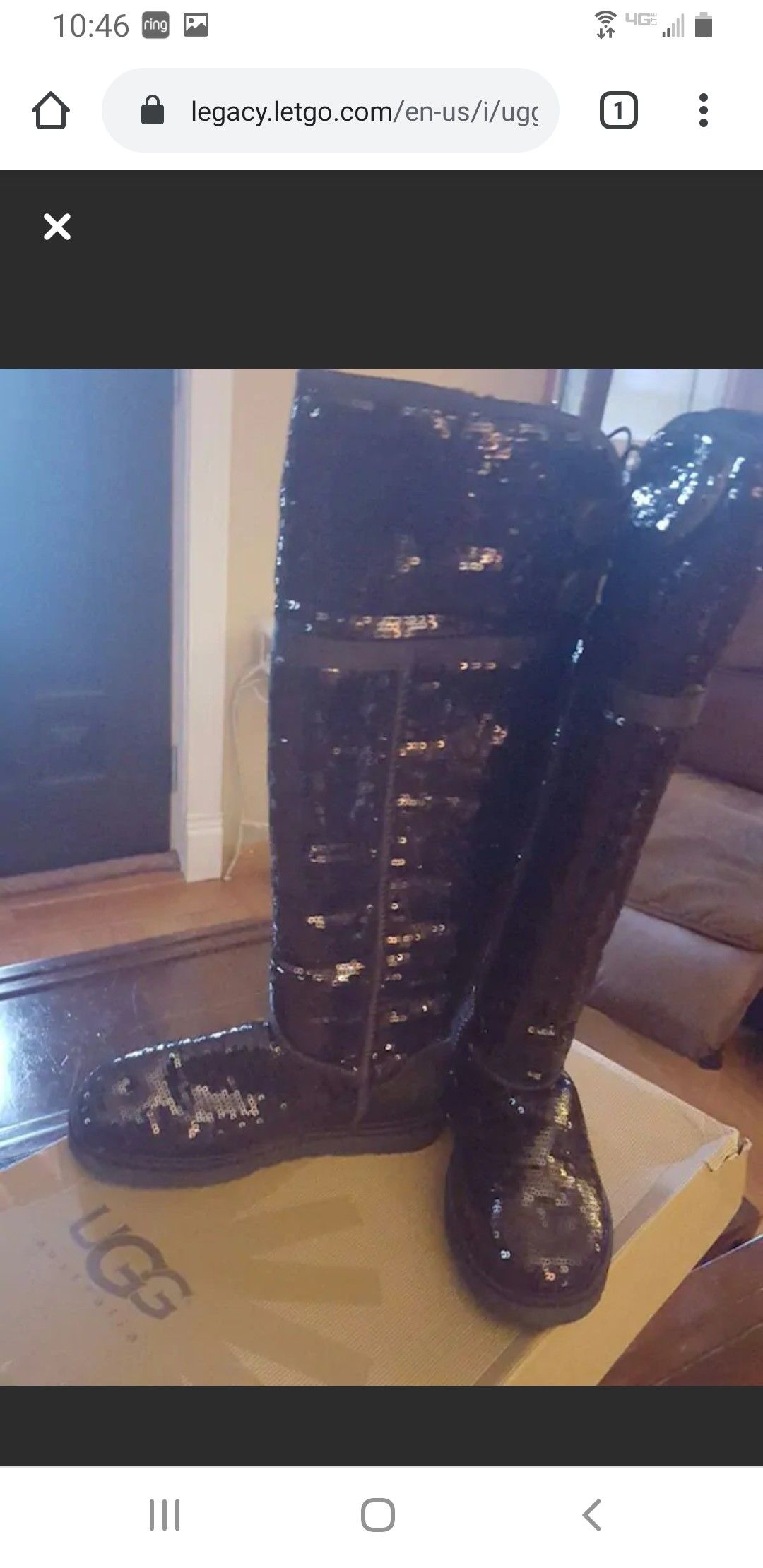 Sequin black UGG high boots