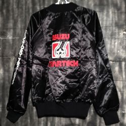 Vintage 80s' FAD IZUSU STARTECH Mechanic Racing Bomber Jacket Size Large  Black NEW NO TAGS 