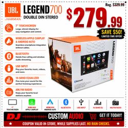 JBL Double Din Stereo Wireless Apple Carplay Android Auto Bluetooth USB Am Fm Radio Legend700 🚨 Payment Options Available 🚨 No Credit Needed 🚨