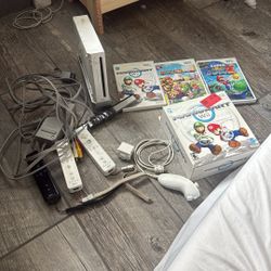 Nintendo Wii With Wii Mote And Mario Kart